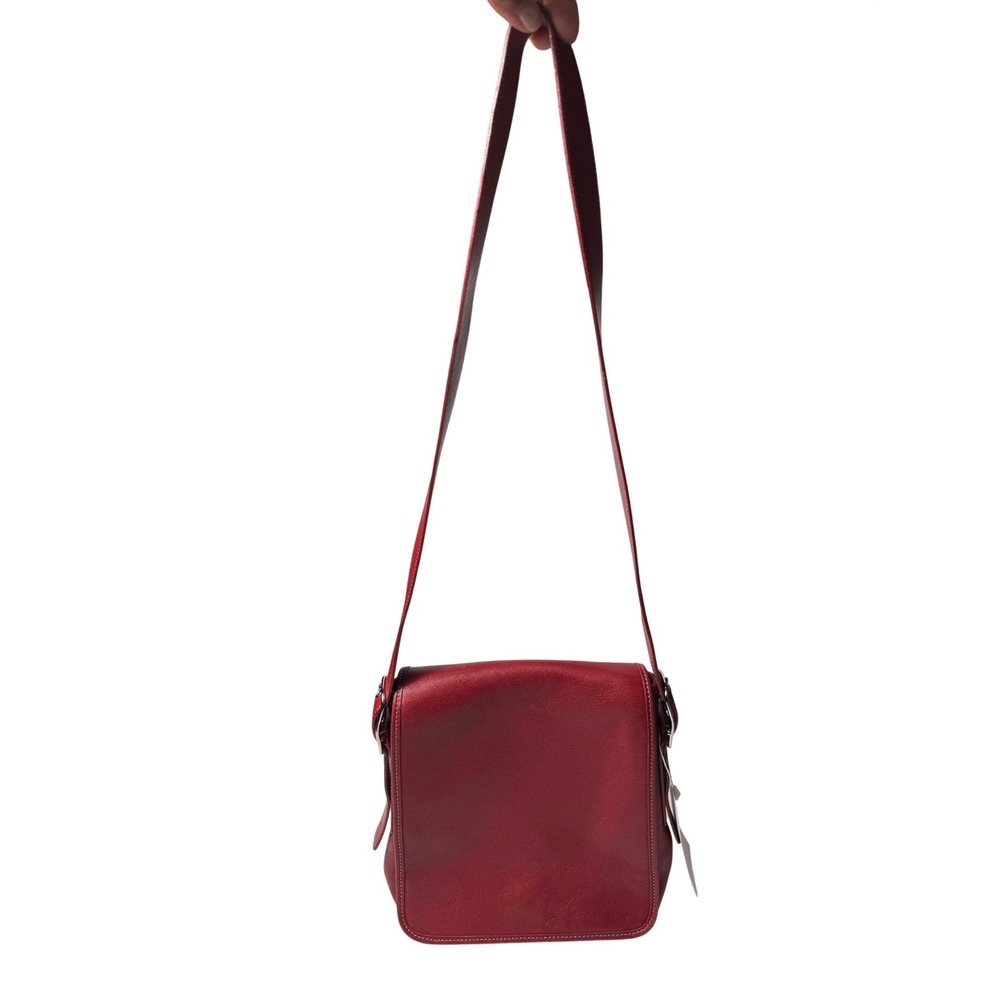 Coach Vintage 2002 Red Leather Flap Crossbody Bag Messenger